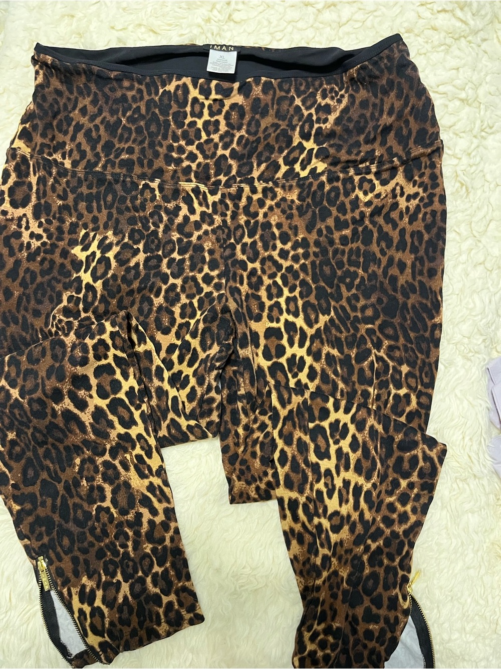 IMAN Girls' Leopard Print Leggings - Brown & Black